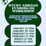 Study Abroad Funding 101 Workshop on January 14, 2025